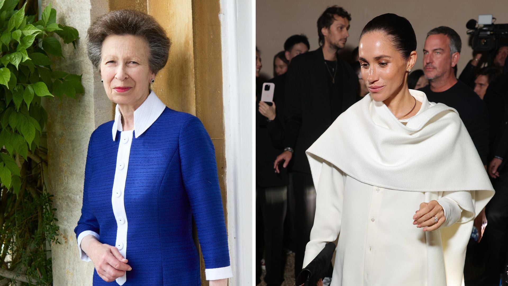 Prinzessin Anne und Herzogin Meghan Collage