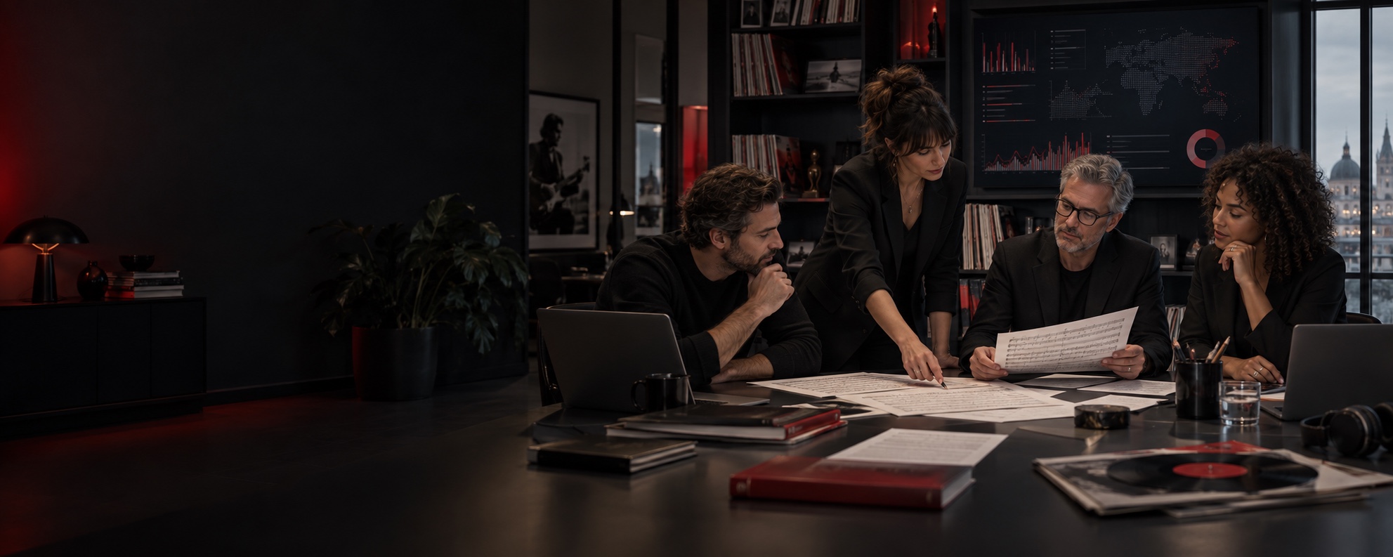 Music publishing team working on repertoire, songwriter rights and international licences
